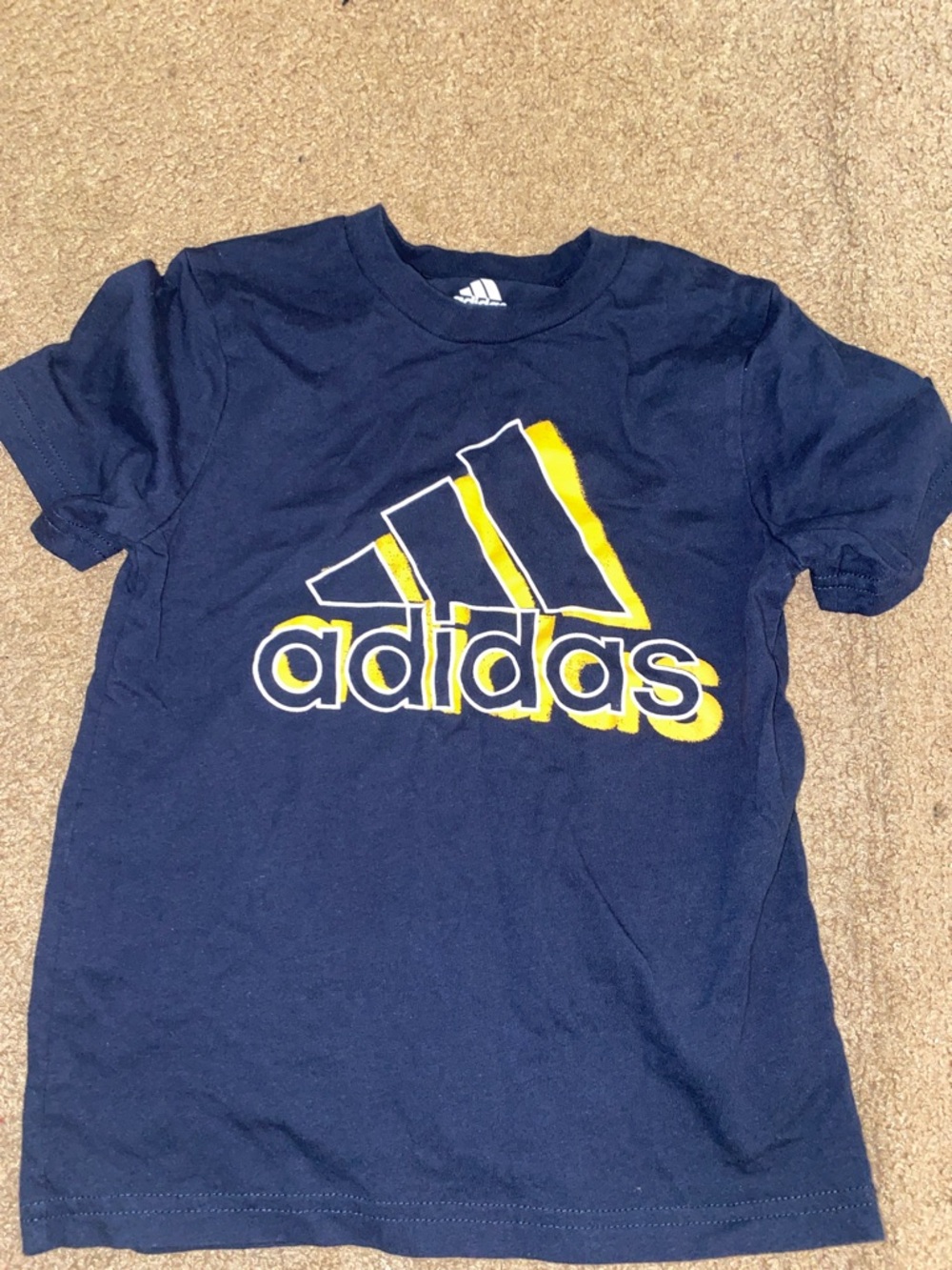 adidas Navy Tee with Yellow Logo